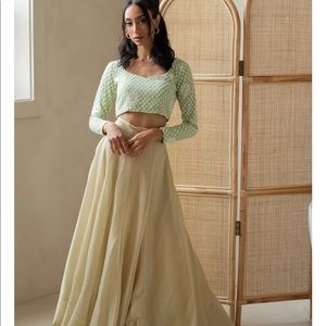The Saree Room golden beige skirt NWT